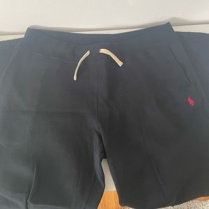 Polo Ralph Lauren Fleece Sweatpants Mens L Black w/ Red Pony. Worn twice.
